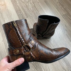 Saint Laurent mens snake skin boots